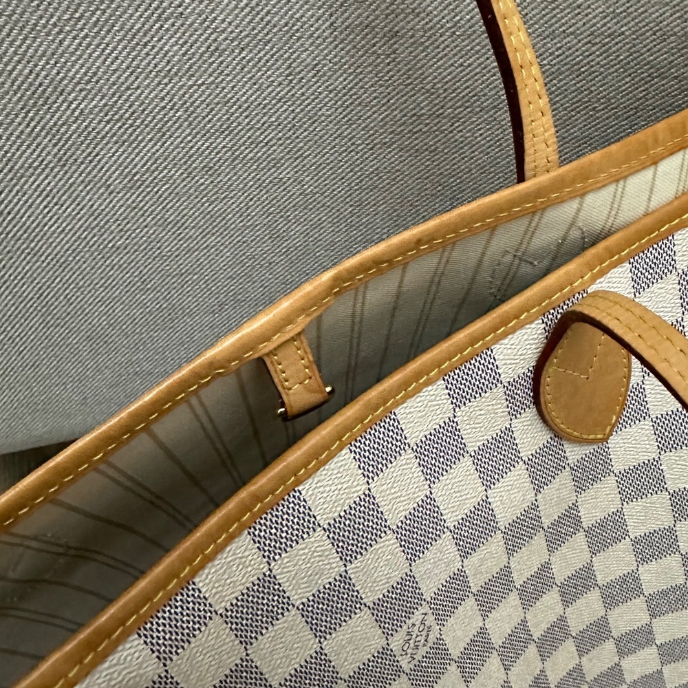 LV Neverfull MM Damier Azure Rose Beige - Picture 16 of 16